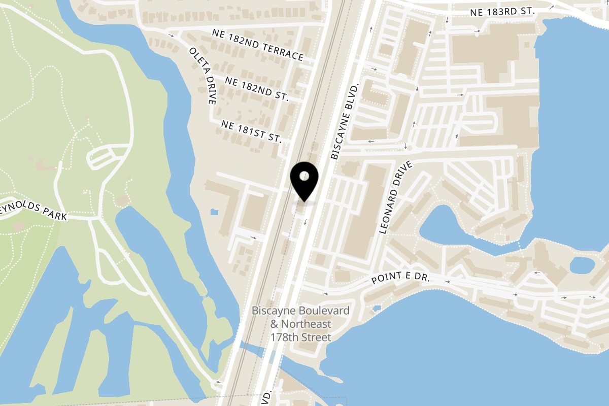 Map showing the location of La Estancia Argentina Aventura on 17870 Biscayne Blvd in Aventura